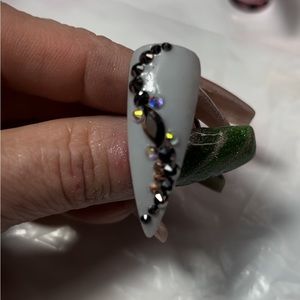 Black Diamond Swirls Custom Press On Nails